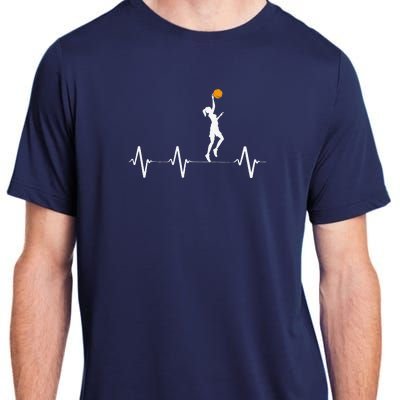 Basketball Heartbeat For Women And Girl Adult ChromaSoft Performance T-Shirt