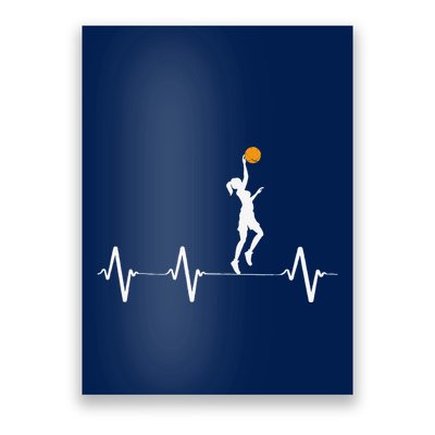 Basketball Heartbeat For Women And Girl Poster