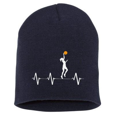Basketball Heartbeat For Women And Girl Short Acrylic Beanie