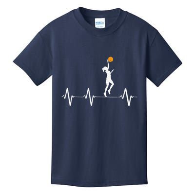 Basketball Heartbeat For Women And Girl Kids T-Shirt