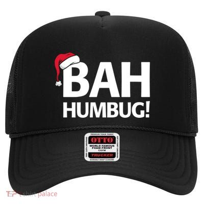 Bah Humbug Funny Santa Christmas Scrooge High Crown Mesh Back Trucker Hat