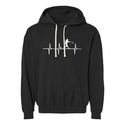 Baseball Heartbeat For Baseball Players And Fans Garment-Dyed Fleece Hoodie