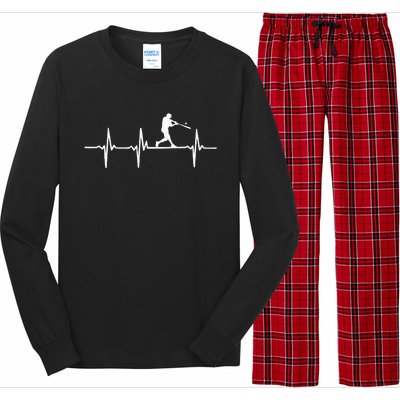 Baseball Heartbeat For Baseball Players And Fans Long Sleeve Pajama Set