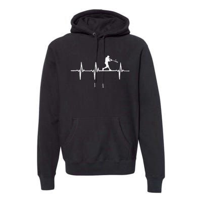 Baseball Heartbeat For Baseball Players And Fans Premium Hoodie