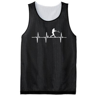 Baseball Heartbeat For Baseball Players And Fans Mesh Reversible Basketball Jersey Tank