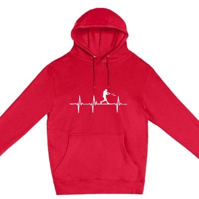 Baseball Heartbeat For Baseball Players And Fans Premium Pullover Hoodie