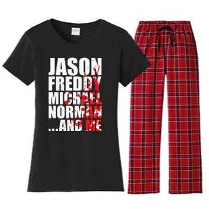 Bloody Halloween Famous Serial Slasher Killer Women's Flannel Pajama Set