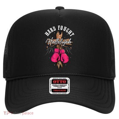 Brandon Hard Fought Hallelujah Praise Jesus Lake Merch High Crown Mesh Back Trucker Hat