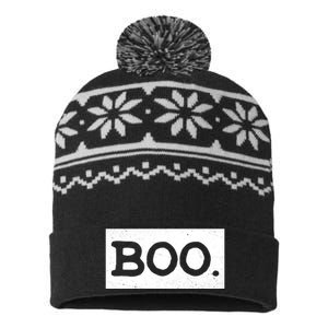 Boo Halloween Festive USA-Made Snowflake Beanie