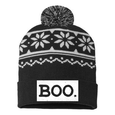 Boo Halloween Festive USA-Made Snowflake Beanie