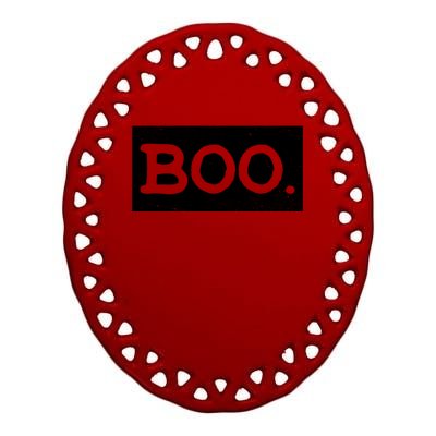 Boo Halloween Festive Ceramic Oval Ornament