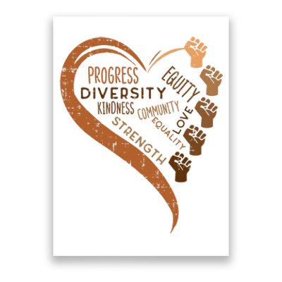 Black History Fists Diversity Equity Melanin African Women Poster