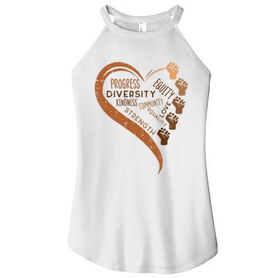 Black History Fists Diversity Equity Melanin African Women Women’s Perfect Tri Rocker Tank