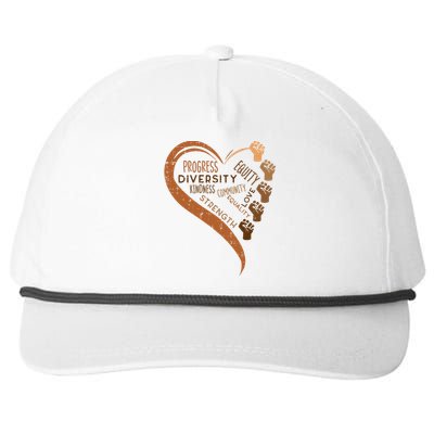 Black History Fists Diversity Equity Melanin African Women Snapback Five-Panel Rope Hat