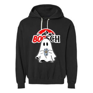 Booschbeer Halloween Funny Ghost Drinking Beer Garment-Dyed Fleece Hoodie