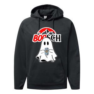 Booschbeer Halloween Funny Ghost Drinking Beer Performance Fleece Hoodie