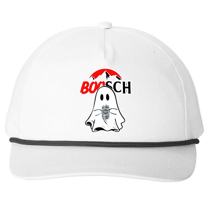 Booschbeer Halloween Funny Ghost Drinking Beer Snapback Five-Panel Rope Hat