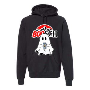 Booschbeer Halloween Funny Ghost Drinking Beer Premium Hoodie