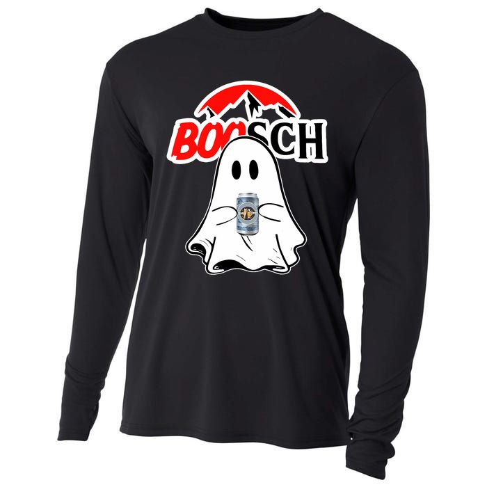 Booschbeer Halloween Funny Ghost Drinking Beer Cooling Performance Long Sleeve Crew