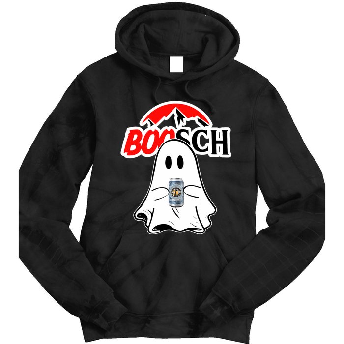 Booschbeer Halloween Funny Ghost Drinking Beer Tie Dye Hoodie