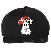 Booschbeer Halloween Funny Ghost Drinking Beer Wool Snapback Cap