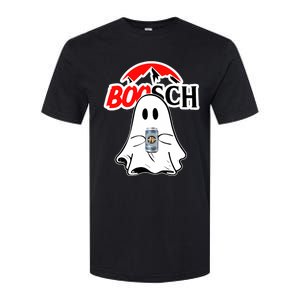 Booschbeer Halloween Funny Ghost Drinking Beer Softstyle CVC T-Shirt