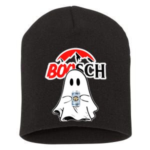 Booschbeer Halloween Funny Ghost Drinking Beer Short Acrylic Beanie