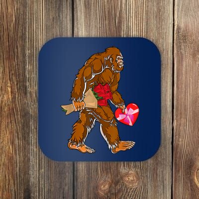 Bigfoot Heart Funny Valentines Day Love Sasquatch Gifts Coaster