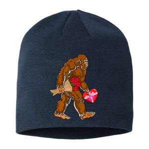 Bigfoot Heart Funny Valentines Day Love Sasquatch Gifts Sustainable Beanie