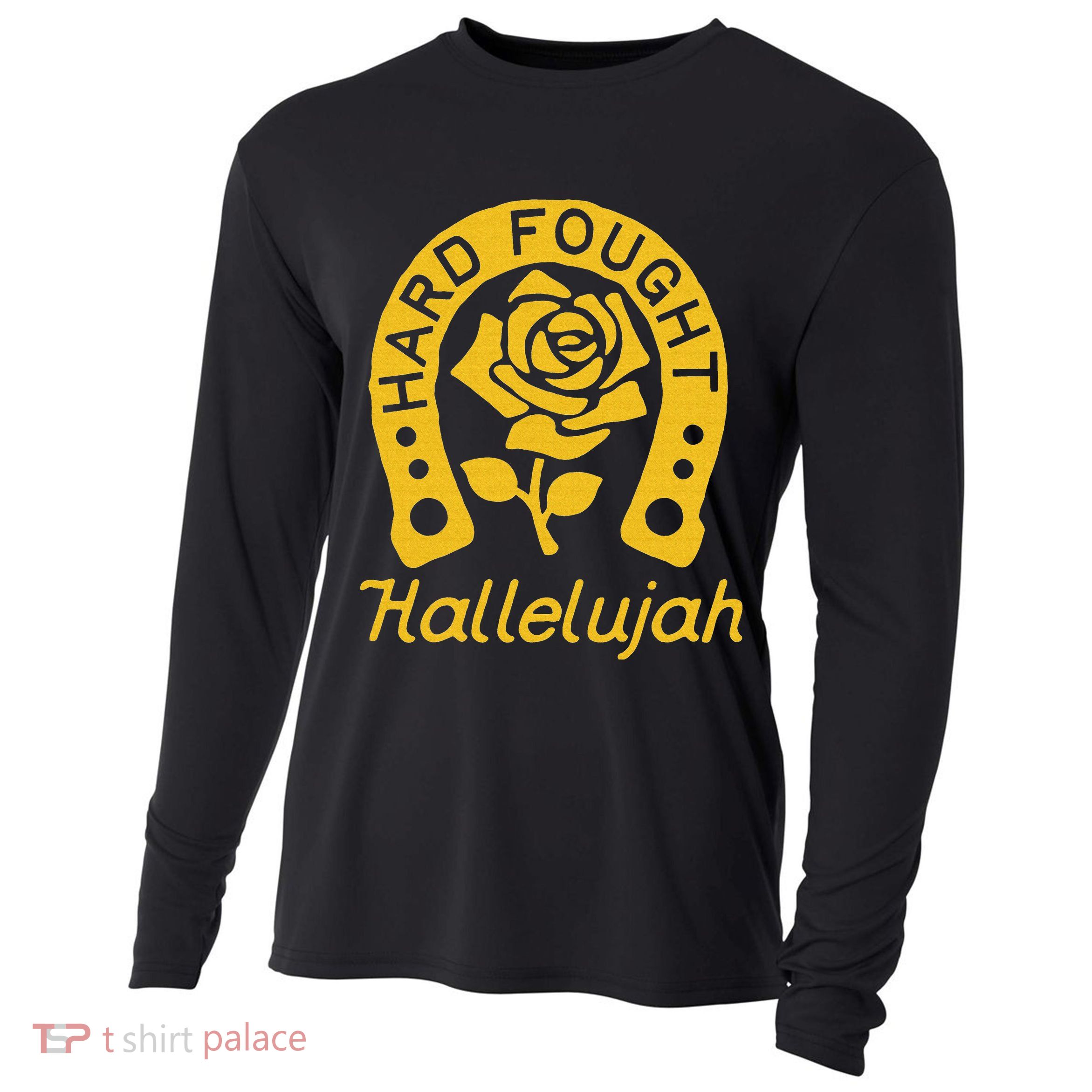 Brandon Hard Fought Hallelujah Praise Jesus Lake Merch Cooling Performance Long Sleeve Crew