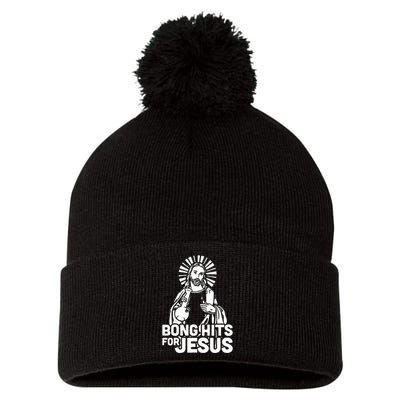 Bong Hits For Jesus I Funny Thc Marijuana Stoner Pom Pom 12in Knit Beanie