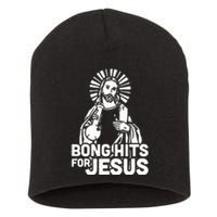 Bong Hits For Jesus I Funny Thc Marijuana Stoner Short Acrylic Beanie