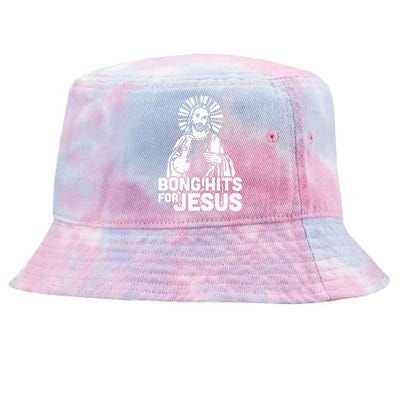 Bong Hits For Jesus I Funny Thc Marijuana Stoner Tie-Dyed Bucket Hat