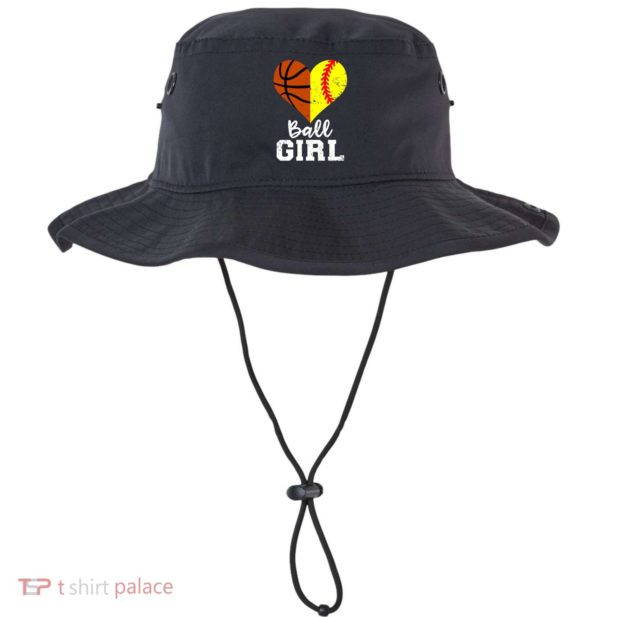 Ball Heart Funny Softball Basketball Meaningful Gift Bucket Hat
