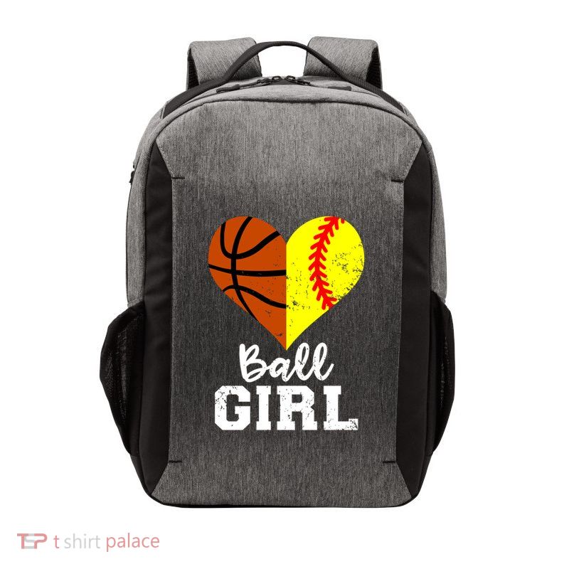 Ball Heart Funny Softball Basketball Meaningful Gift Vector Backpack