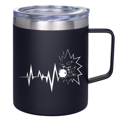 Bowling Heartbeat For Bowling Lovers And Players 12oz Stainless Steel Coffee Mug