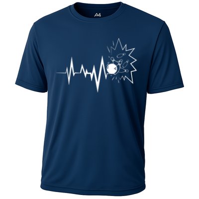Bowling Heartbeat For Bowling Lovers And Players Performance Shirt