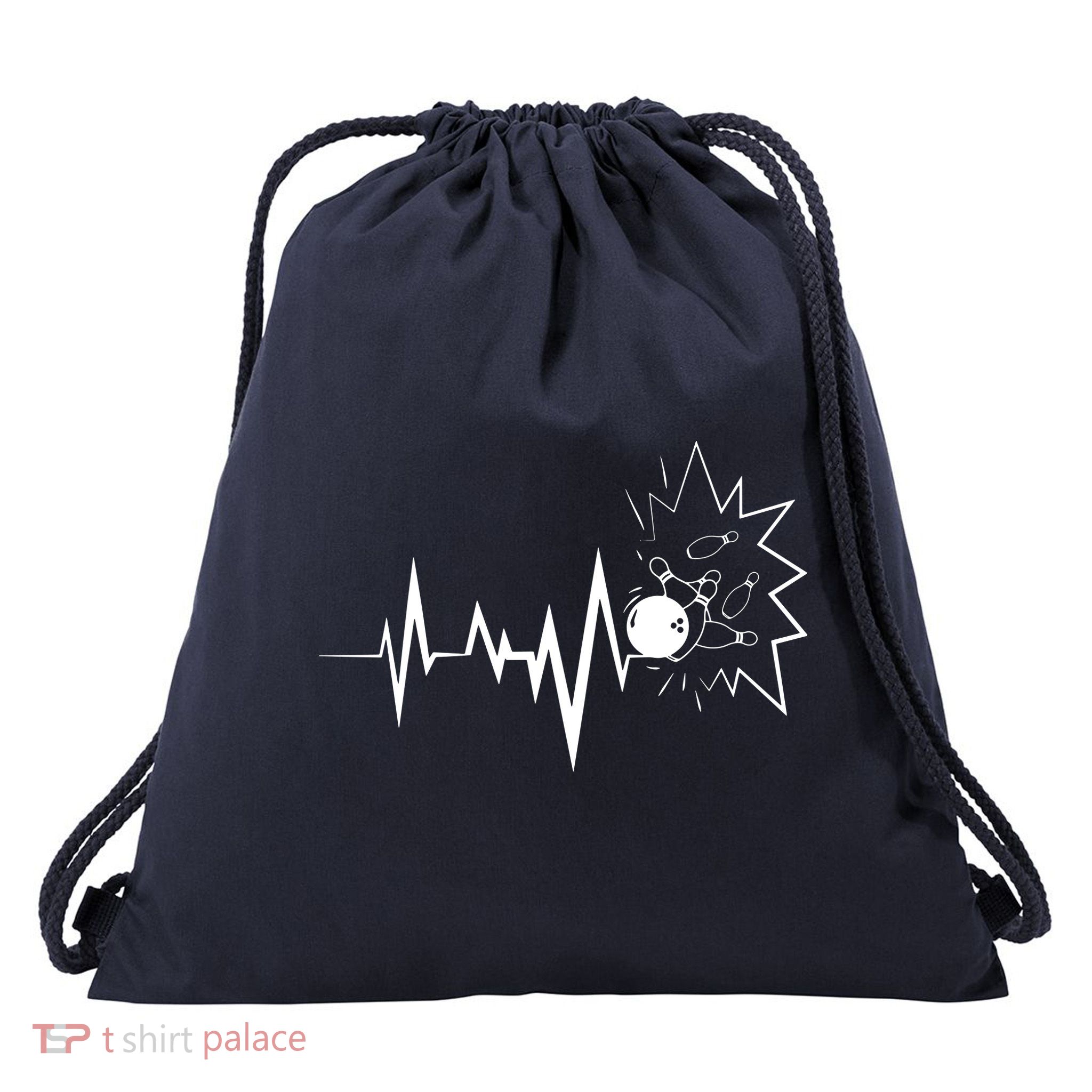 Bowling Heartbeat For Bowling Lovers And Players Drawstring Bag