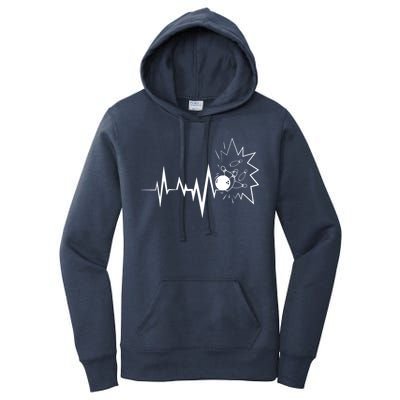 Bowling Heartbeat For Bowling Lovers And Players Women's Pullover Hoodie