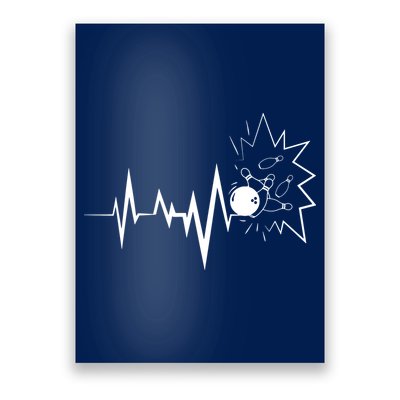 Bowling Heartbeat For Bowling Lovers And Players Poster