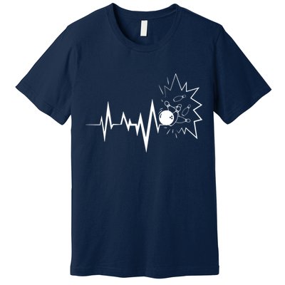 Bowling Heartbeat For Bowling Lovers And Players Premium T-Shirt