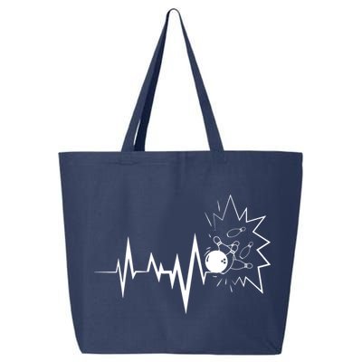 Bowling Heartbeat For Bowling Lovers And Players 25L Jumbo Tote