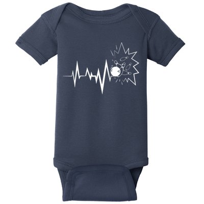 Bowling Heartbeat For Bowling Lovers And Players Baby Bodysuit