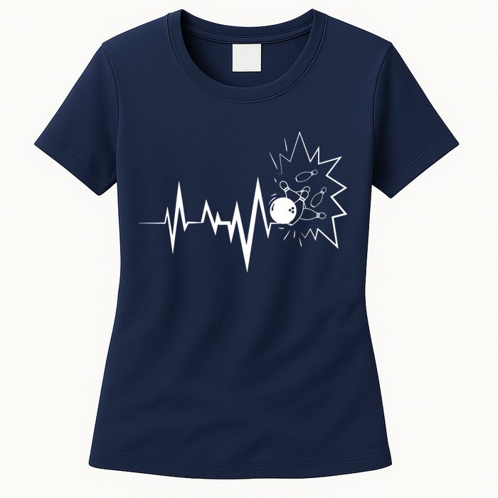 Bowling Heartbeat For Bowling Lovers And Players Womens T-Shirt