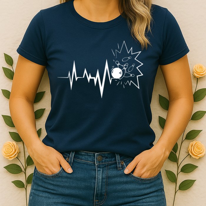 Bowling Heartbeat For Bowling Lovers And Players Womens T-Shirt
