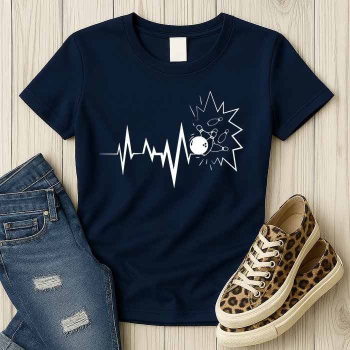Bowling Heartbeat For Bowling Lovers And Players Womens T-Shirt