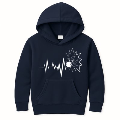 Bowling Heartbeat For Bowling Lovers And Players Kids Hoodie