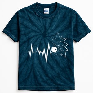 Bowling Heartbeat For Bowling Lovers And Players Kids Tie-Dye T-Shirt