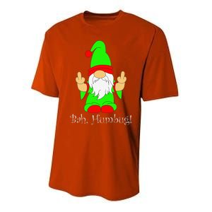 Bah Humbug Funny Grumpy Christmas Scrooge Gnome Performance Sprint T-Shirt