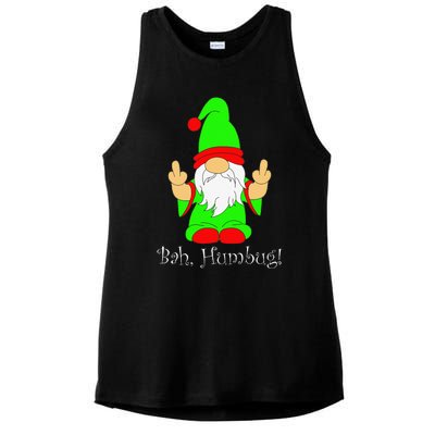 Bah Humbug Funny Grumpy Christmas Scrooge Gnome Ladies PosiCharge Tri-Blend Wicking Tank